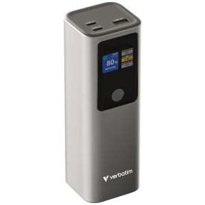 Verbatim Powerbank 27000mAH Charge 'n' Go 183W max, Dual USB-C® port, 1xUSB-A, Smart digital TFT display