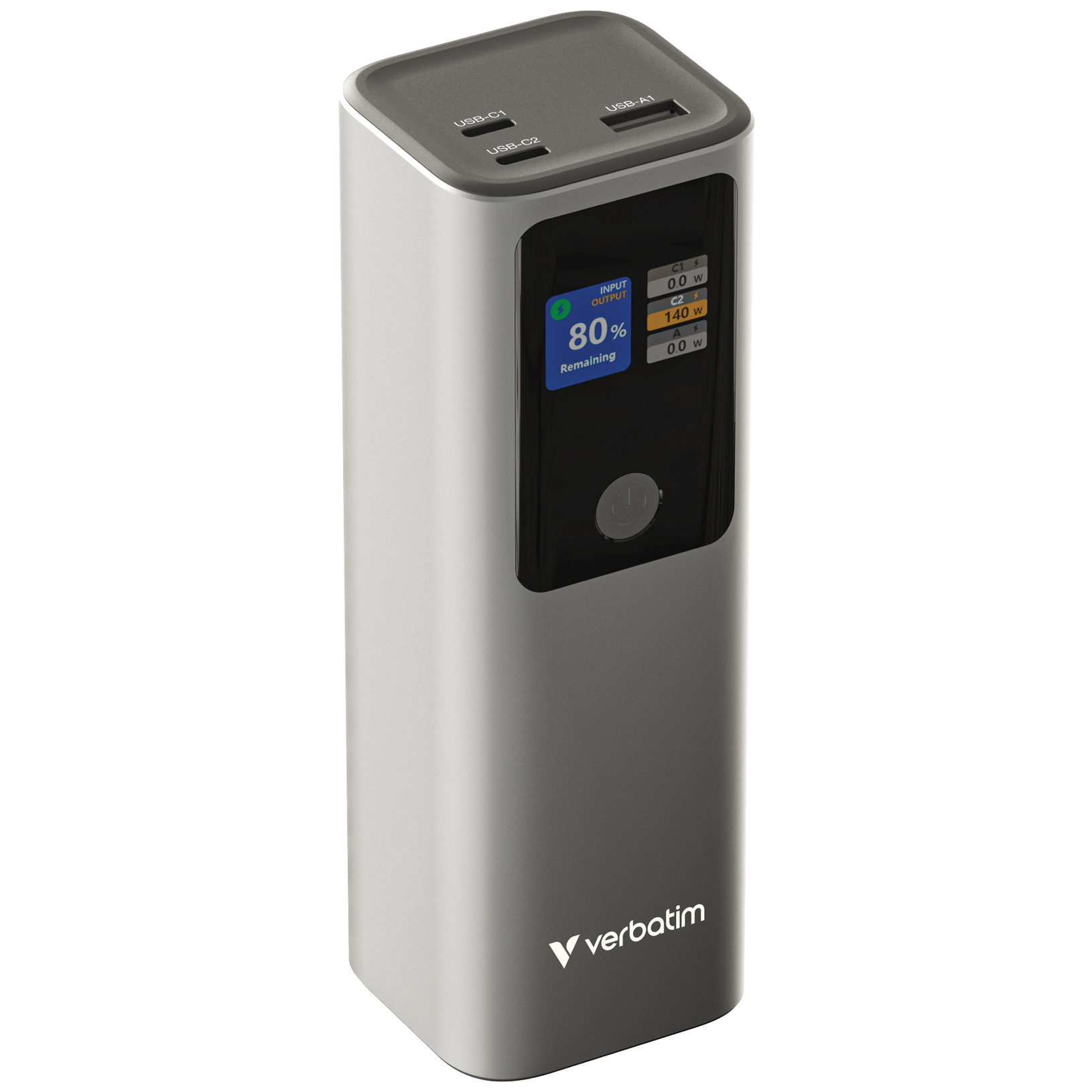 Verbatim Powerbank 27000mAH Charge 'n' Go 183W max, Dual USB-C® port, 1xUSB-A, Smart digital TFT display