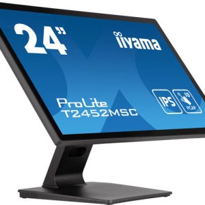 IIYAMA 24" T2452MSC-B1 Touchscreen FHD (1920x1080) IPS, 16:9, 400 cd/m2, 1000:1, 5ms, HDMI, DP, USBx2, 10 point touch, zvučnici