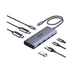 UGREEN 7-portni USB-C HUB na 2xUSB-A 3.2, 2xUSB-C 3.2, 1xUSB-C za napajanje, 2x HDMI 60 Hz, 1xHDMI, sivi