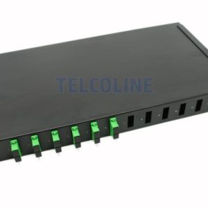 NFO Patch Panel 1U 19" - 12x SC Duplex, Pull-out, 1 tray, Black