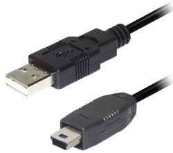 Transmedia USB A to 5 pin mini Kabel 1m