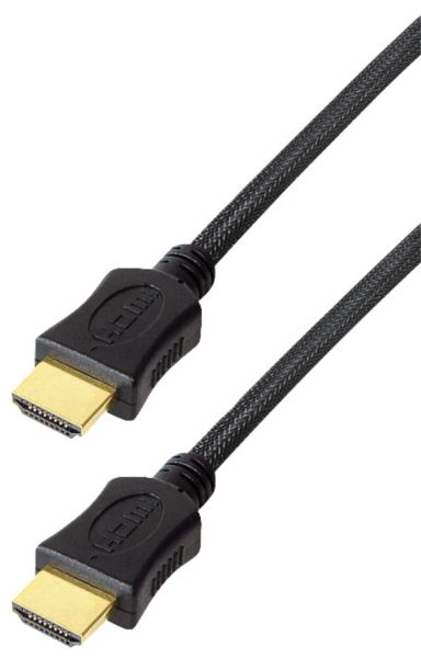 Transmedia High Speed HDMI braided cable with Ethernet 2m gold plugs, 4K