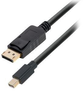 Transmedia DisplayPort plug to Mini DisplayPort plug, 1,0 m