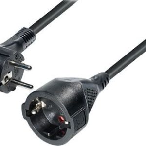 Transmedia CEE 7 7 flat plug - extension cable with angle plug, 10m