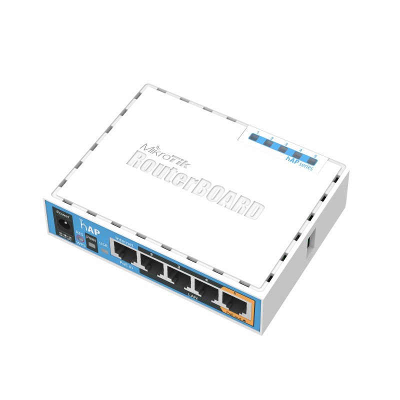 Mikrotik RB951Ui-2nD hAP, 650MHz CPU, 64MB RAM, 5×LAN, 2.4Ghz 802.11b/g/n, integrirana antena, USB, RouterOS L4, plastično kućište, PSU - Slika 2