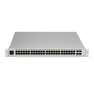 Ubiquiti UniFi Managed 48-port Gigabit Switch (32-port PoE+), 4×SFP, Touchscreen LCD, Rackmount, 195W (USW-48-PoE)