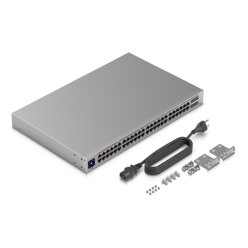 Ubiquiti UniFi Managed 48-port Gigabit Switch (32-port PoE+), 4×SFP, Touchscreen LCD, Rackmount, 195W (USW-48-PoE) - Slika 4