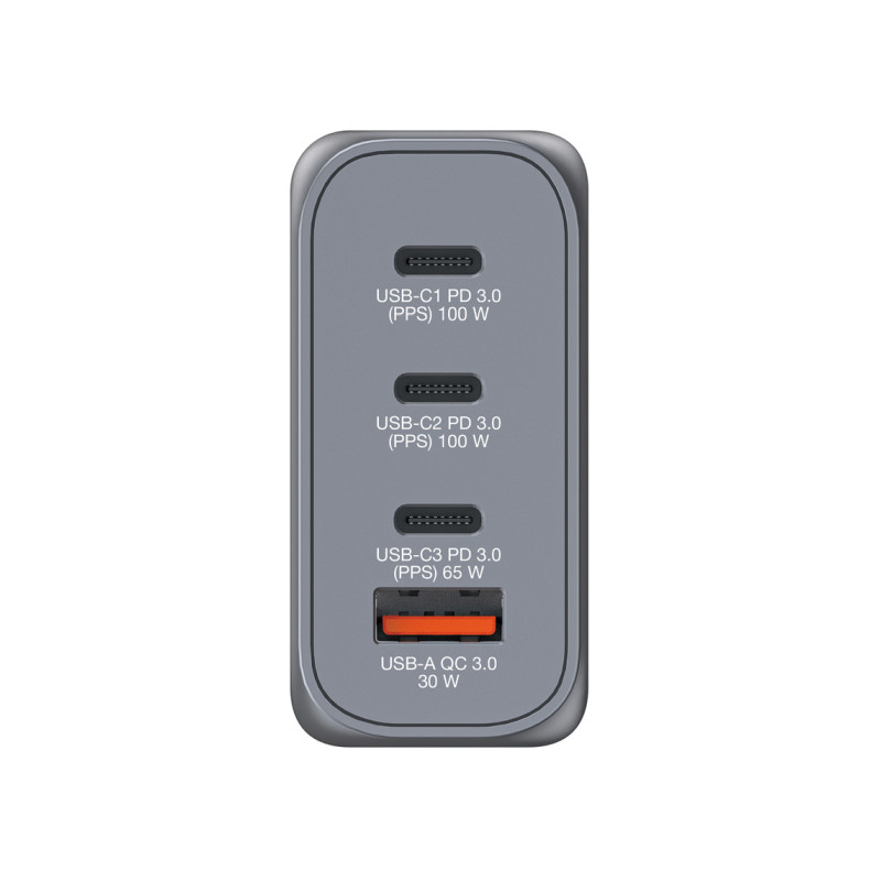 Verbatim GNC-100 GaN zidni punjač 100W, 2×USB-C PD 100W / 1×USB-C PD 65W / 1× USB-A QC3.0 - Slika 2
