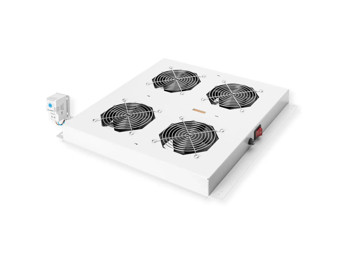 Roline 19" krovni ventilacijski modul s 4 ventilatora i termostatom, sivi