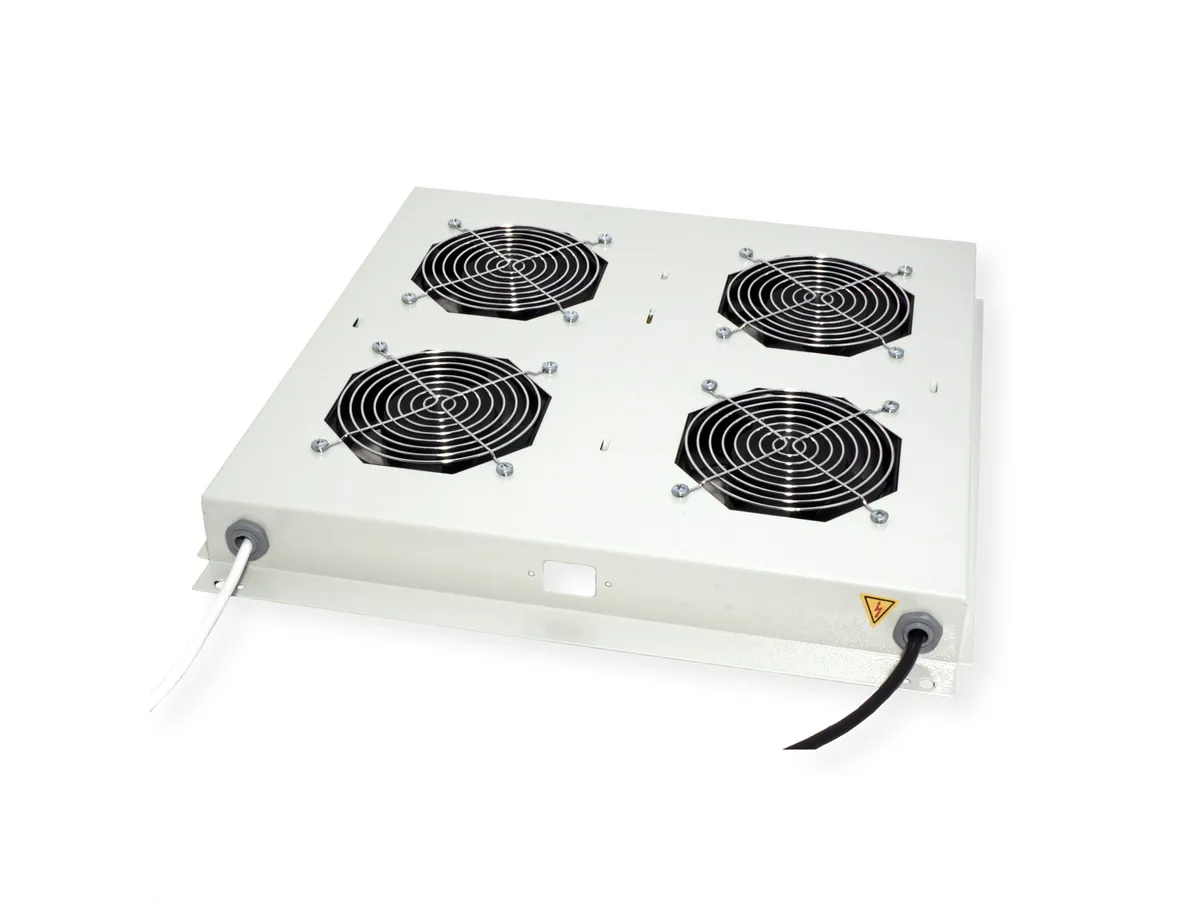 Roline 19" krovni ventilacijski modul s 4 ventilatora i termostatom, sivi - Slika 5