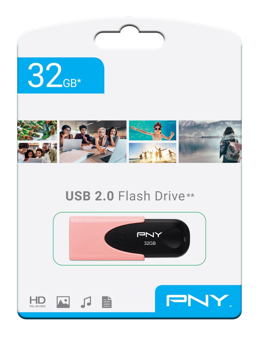 USB stick PNY Attaché 4 Pastel, 32GB, USB2.0, rozi