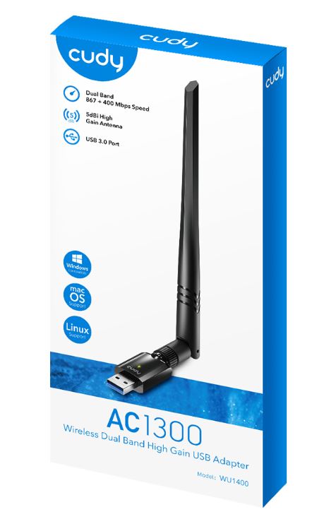 Mrežni adapter CUDY WU1400, AC1300 Wi-Fi High Gain USB 3.0 Adapter - Slika 4