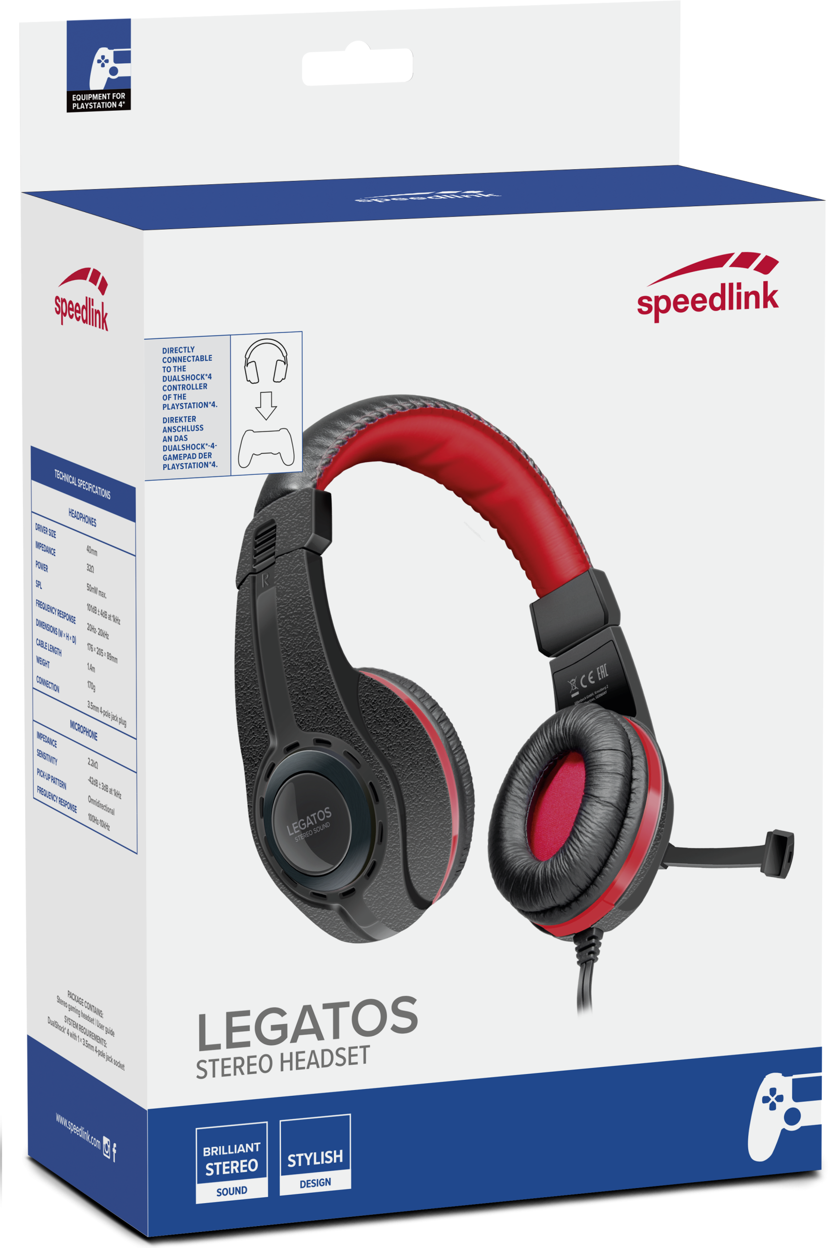 Slušalice SPEEDLINK Legatos, mikrofon, PS4/PS5, crne - Slika 2