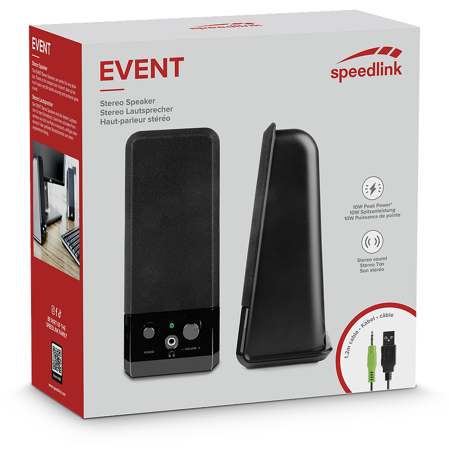 Zvučnici SPEEDLINK Event, 2.0, 6W, crni - Slika 2