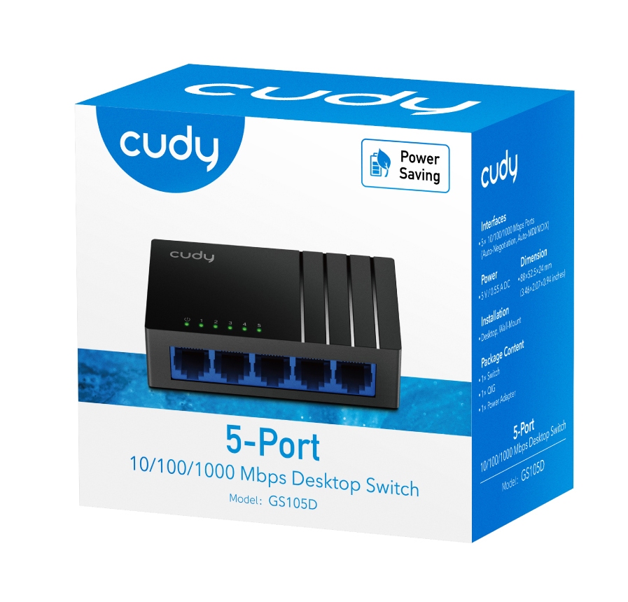 Switch CUDY GS105D, 5-Port Gigabit Desktop Switch - Slika 2
