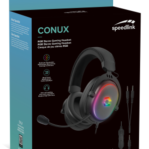 Slušalice Conux SPEEDLINK gaming headset, RGB, PC/PS5/PS4/Xbox SeriesX/S/Switch 2/Switch/OLED/Lite, crne