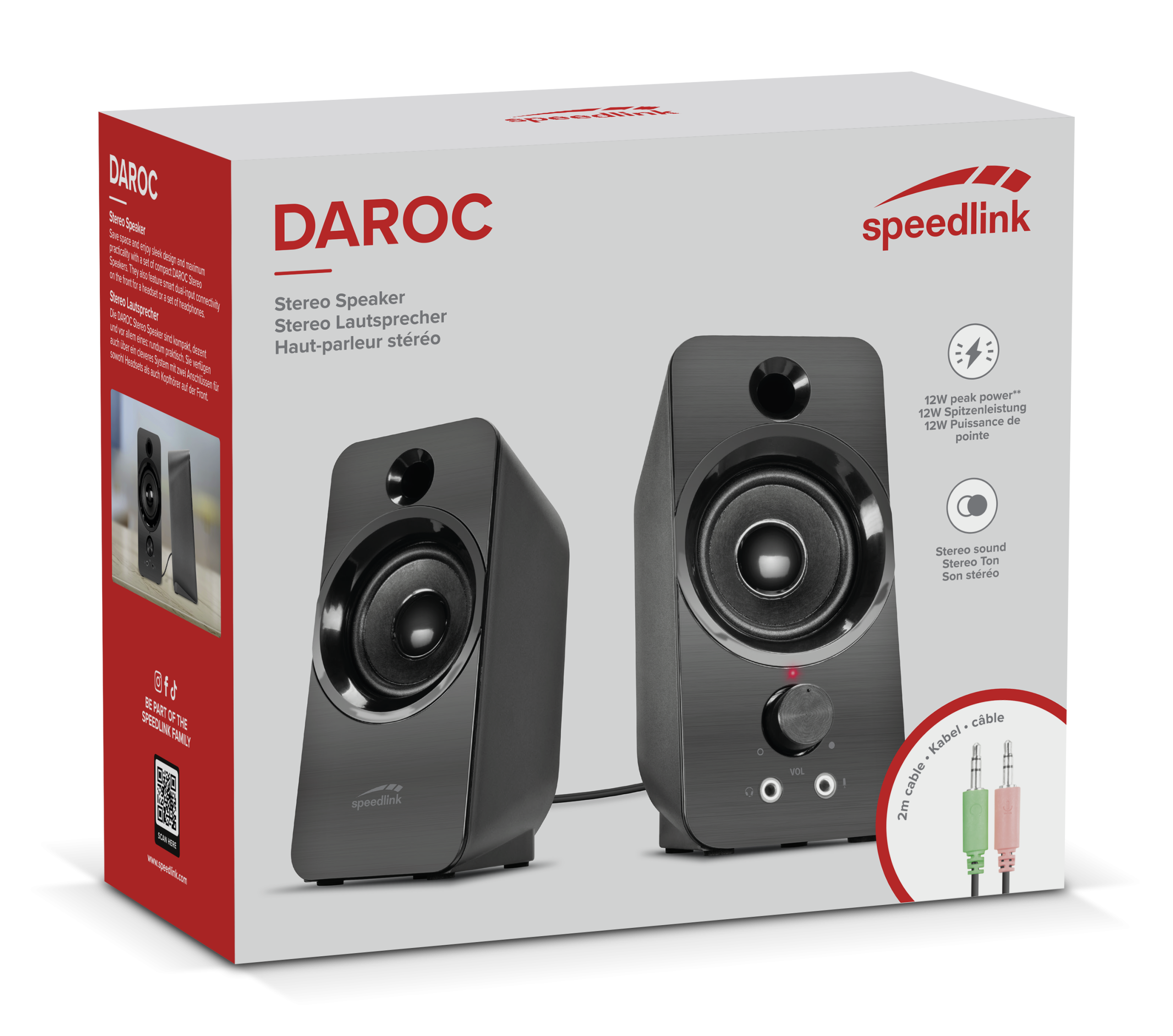 Zvučnik SPEEDLINK Daroc, USB, 3.5mm, crni - Slika 3