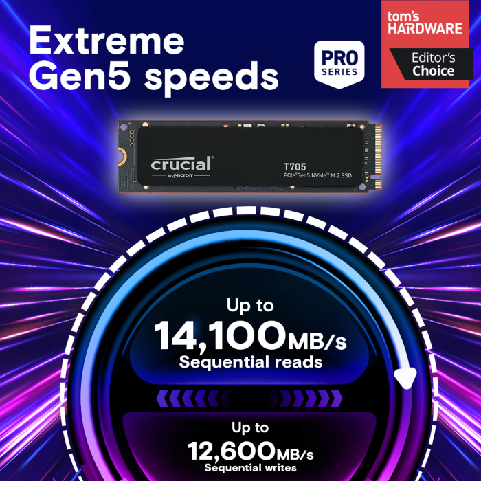 Crucial T500 4TB PCIe Gen4 NVMe M.2 SSD with heatsink - Slika 3