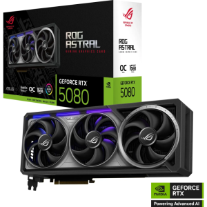 ASUS ROG Astral GeForce RTX 5080 OC graphics card, 16GB GDDR7, PCI-E 5.0 ROG-ASTRAL-RTX5080-O16G-GAMING